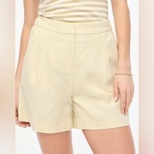 J.crew factory Elastic-back linen-blend pleated short